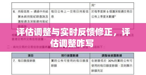 评估调整与实时反馈修正，评估调整咋写 