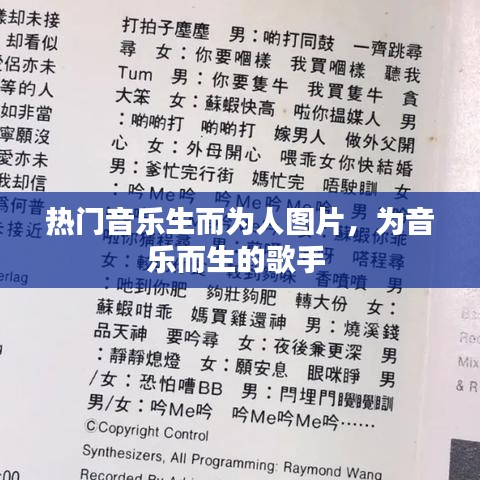 热门音乐生而为人图片，为音乐而生的歌手 