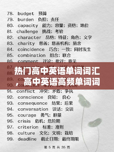 热门高中英语单词词汇，高中英语高频单词词汇 