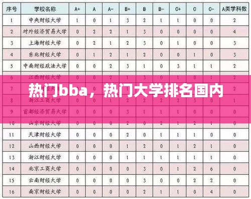 热门bba，热门大学排名国内 