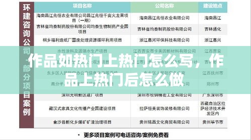 作品如热门上热门怎么写，作品上热门后怎么做 