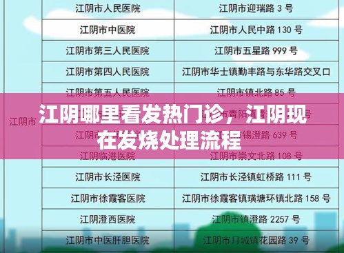江阴哪里看发热门诊，江阴现在发烧处理流程 