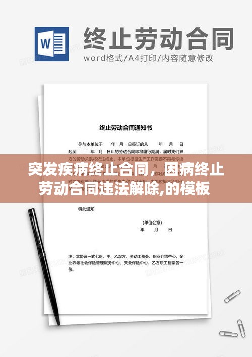 突发疾病终止合同，因病终止劳动合同违法解除,的模板 