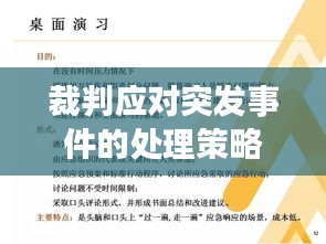 裁判应对突发事件的处理策略，专业、迅速、公正！