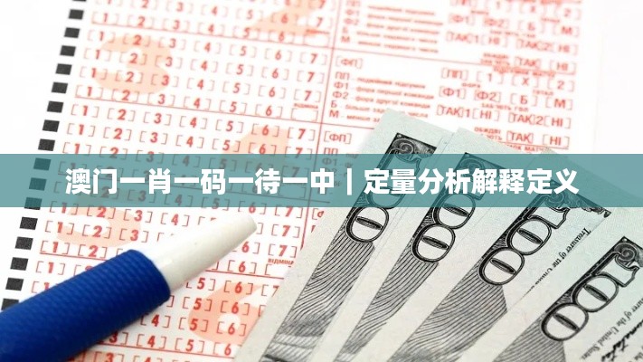 澳门一肖一码一待一中｜定量分析解释定义