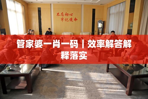 管家婆一肖一码｜效率解答解释落实