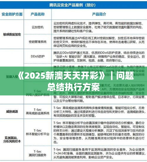 《2025新澳天天开彩》｜问题总结执行方案