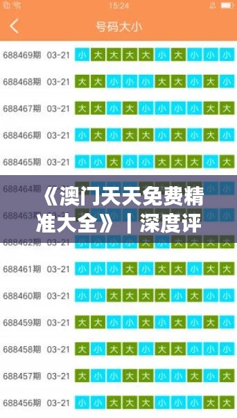 《澳门天天免费精准大全》｜深度评估解析说明