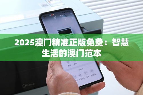 2025澳门精准正版免费：智慧生活的澳门范本