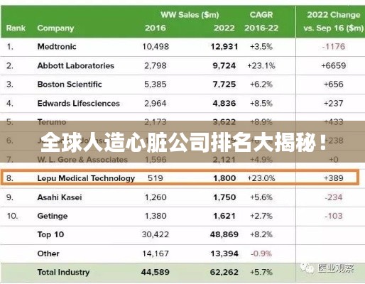 全球人造心脏公司排名大揭秘！