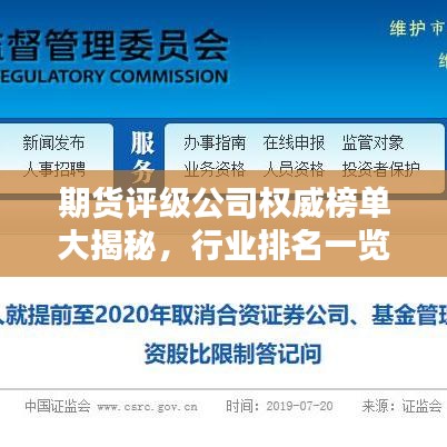 期货评级公司权威榜单大揭秘，行业排名一览无余