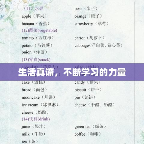 生活真谛，不断学习的力量