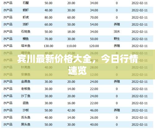 宾川最新价格大全，今日行情速览