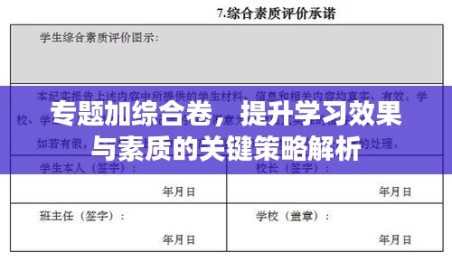 专题加综合卷，提升学习效果与素质的关键策略解析