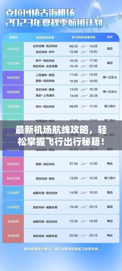 最新机场航线攻略，轻松掌握飞行出行秘籍！