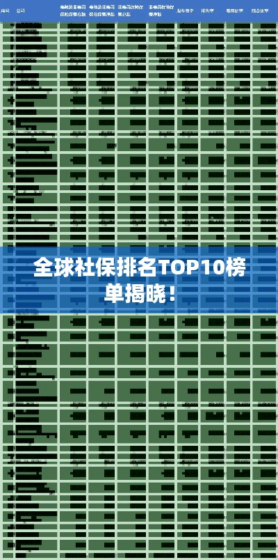 全球社保排名TOP10榜单揭晓！