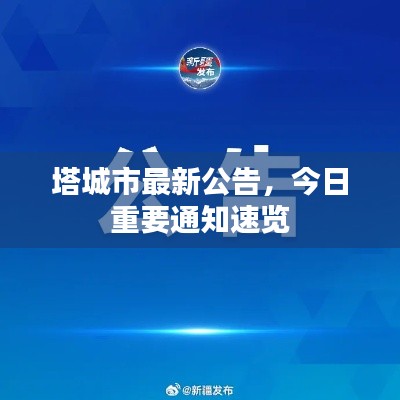 塔城市最新公告，今日重要通知速览