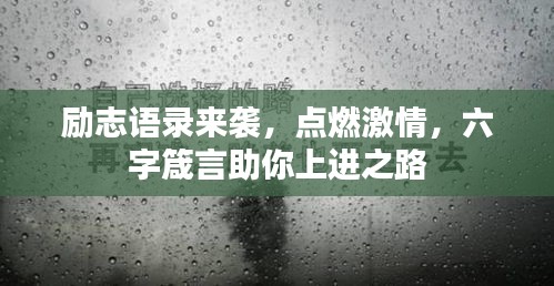 励志语录来袭，点燃激情，六字箴言助你上进之路