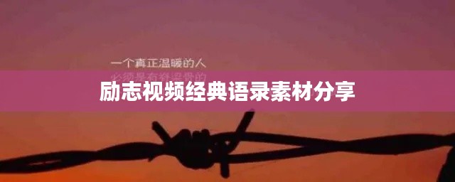 励志视频经典语录素材分享