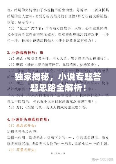 独家揭秘，小说专题答题思路全解析！