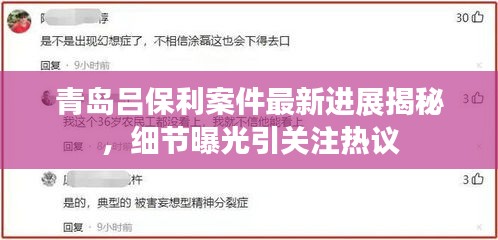 青岛吕保利案件最新进展揭秘，细节曝光引关注热议