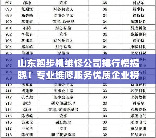 山东跑步机维修公司排行榜揭晓！专业维修服务优质企业榜单出炉！