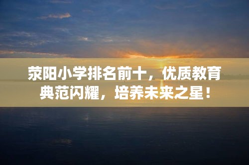 荥阳小学排名前十，优质教育典范闪耀，培养未来之星！