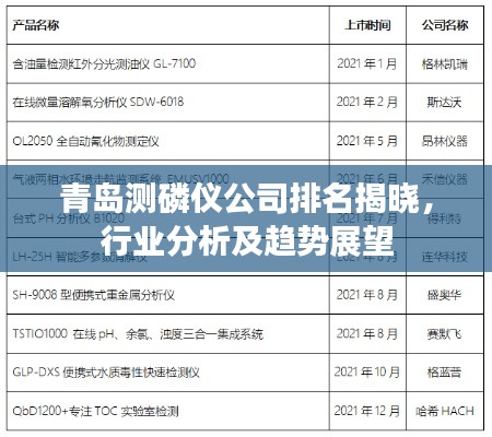 青岛测磷仪公司排名揭晓，行业分析及趋势展望