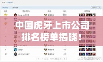 中国虎牙上市公司排名榜单揭晓！