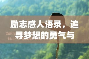 励志感人语录，追寻梦想的勇气与坚持的力量