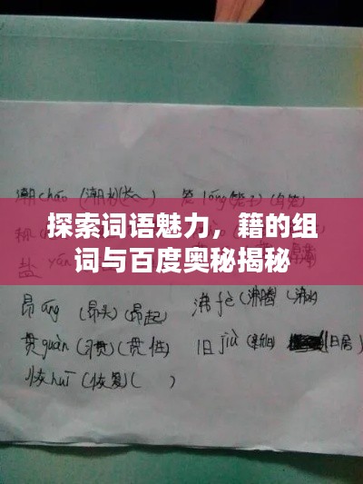 探索词语魅力，籍的组词与百度奥秘揭秘