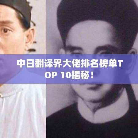 中日翻译界大佬排名榜单TOP 10揭秘！