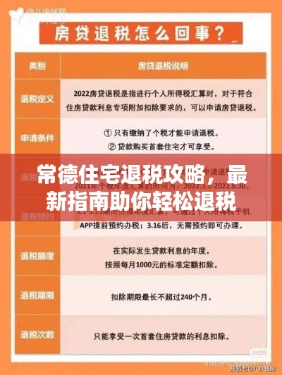 常德住宅退税攻略，最新指南助你轻松退税