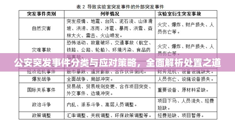 公安突发事件分类与应对策略，全面解析处置之道
