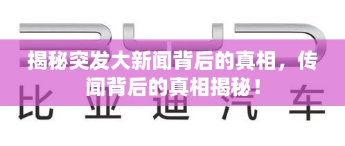 揭秘突发大新闻背后的真相，传闻背后的真相揭秘！