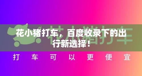 花小猪打车，百度收录下的出行新选择！