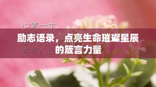 励志语录，点亮生命璀璨星辰的箴言力量