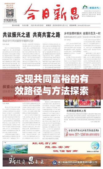 实现共同富裕的有效路径与方法探索