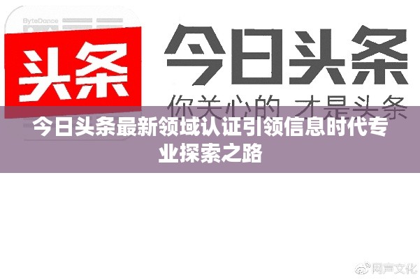 今日头条最新领域认证引领信息时代专业探索之路